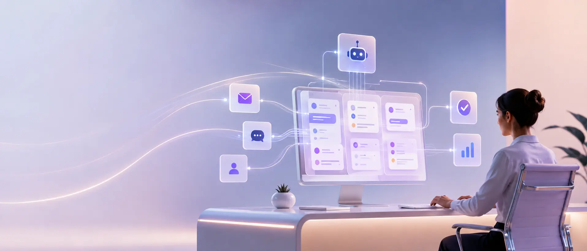 Ticketing system automation hero background